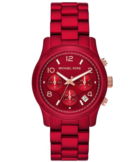 michael kors red coated watch